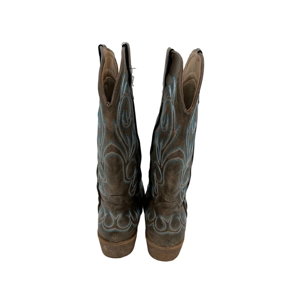 Roper faux leather with blue stitching  western cowboy boot size 9.5 womens - Picture 6 of 9